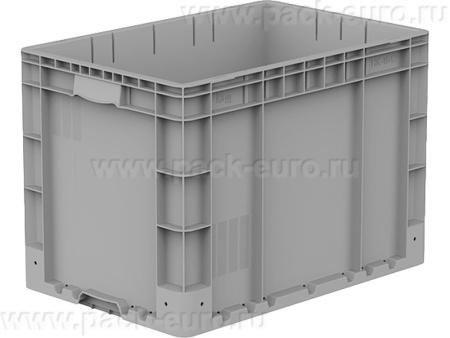 Ящик 600х400х420 сплошной, усиленное дно, демпфер по углам цв. серый, код: 40205, арт. HK 4642