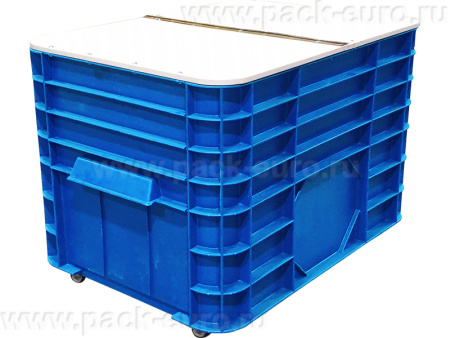 Ящик сплошной 710×500×455 мм, объем 122 л., арт.: 425 нк, синий, код: 26358, арт. 425 нк