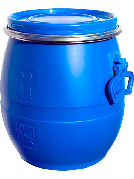 Бочка 20л. круглая, с крышкой и обручем, с ручками  синий, арт. БП 20