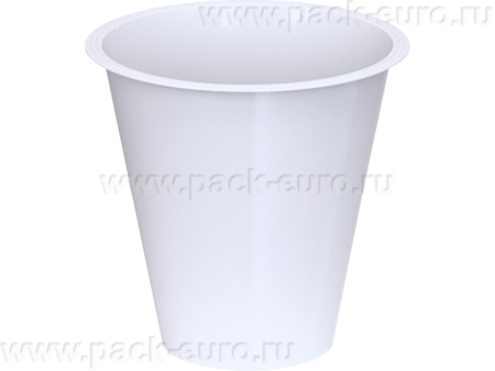Контейнер 0,33л. круглый, под запайку, с белой крышкой белый, арт. КН-15 белый