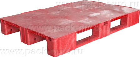 Паллет 1200x800х150 сплошной, на 3-х полозьях, арт. TR 1208-1 красный, код: 09145, арт. TR 1208-1 красный