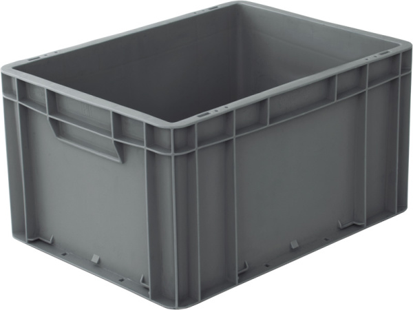 Ящик п/п 400х300х220 сплошной серый, гладкое дно, закрытые ручки, арт. ЕС 4322.2 Ящик п/п 400х300х220 сплошной серый, гладкое дно, закрытые ручки, арт. ЕС 4322.2