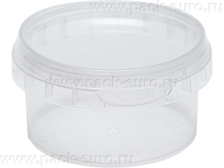 Контейнер 0,08л. круглый, d69мм, с прозрачной крышкой прозрачный, арт. КН-80- d-69 мм