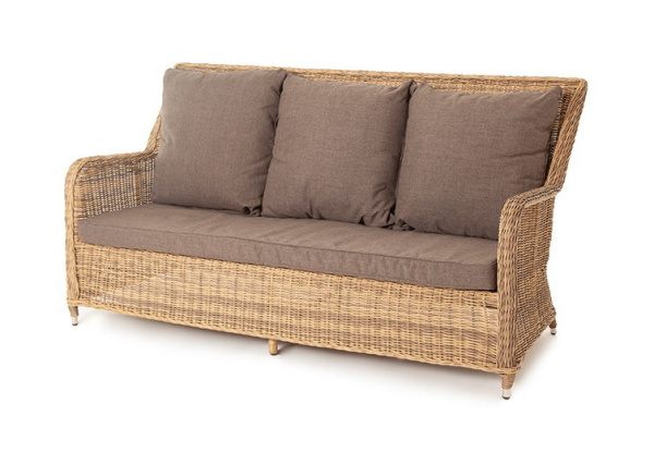 "Гляссе" диван трехместный из искусственного ротанга, цвет соломенный "Гляссе" диван трехместный из искусственного ротанга, цвет соломенный