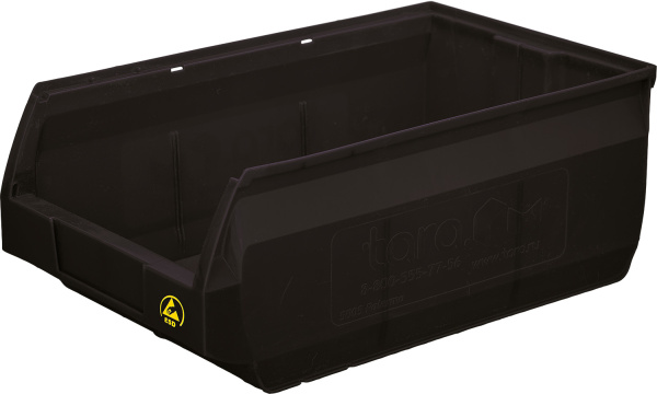 Ящик Palermo 500х310х200 PP, черный антистатичный, арт. 5005 ESD