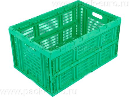 Ящик складной п/э 600х400х310 дно сплошное, стенки перфорированные, код: 07620, арт. 407-1