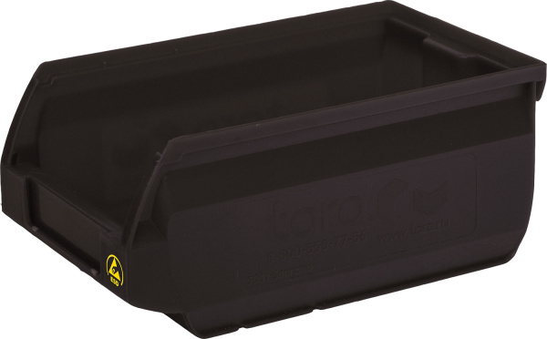 Ящик Sanremo 170х105х75 PP, черный антистатичный, арт. 5001 ESD