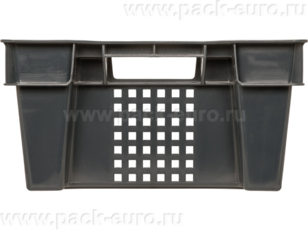 Ящик перфорированный 600×400×200, арт.: 102-1, объём 38, чёрный, код: 00346, арт. 102-1 ВС