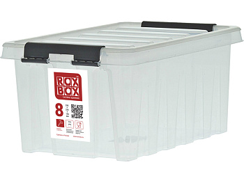Ящик сплошной 335×220×155 мм, объем 8 л., арт.: Rox Box 8, прозрачный, код: 18696, арт. Rox Box 8
