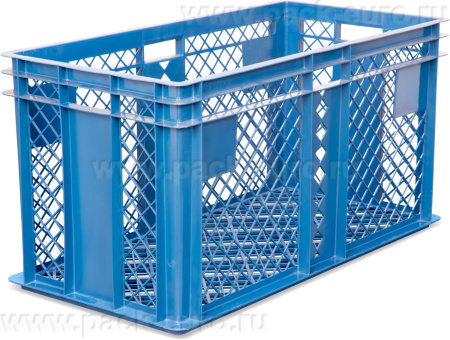 Ящик 800х400х410 перфорированный синий для перевозки живой птицы, арт. 316