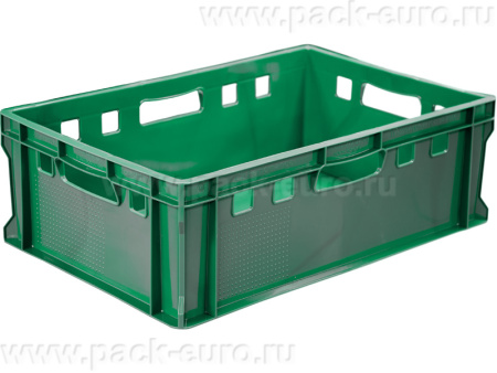 Ящик мясной 600х400х200 сплошной Е2  зеленый, арт. 207-P