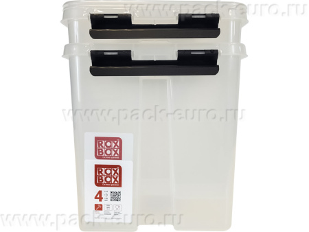 Ящик сплошной 210×170×175 мм, объем 4 л., арт.: Rox Box 4, прозрачный, код: 18693, арт. Rox Box 4