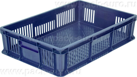 Ящик 600х400х140 мм перфорированный без ручек синий, арт. 705.01.02