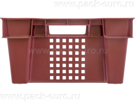 Ящик перфорированный 600×400×200, арт.: 102, объём 37, красный, код: 00339, арт. 102