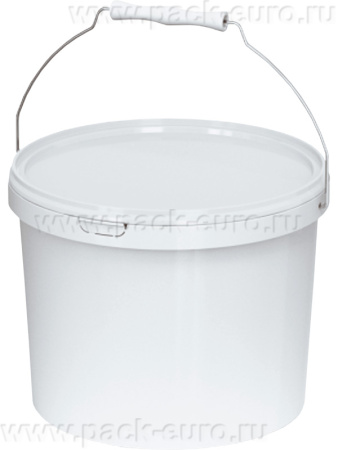 ВЕДРО КРУГЛОЕ 11,3л В6L с белой крышкой и металлической ручкой, цвет белый, арт. ВП 11,3м