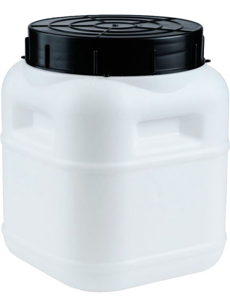 Бочка-бидон 10л. квадратная, с крышкой, без вкладыша  белый, арт. ББК 10п