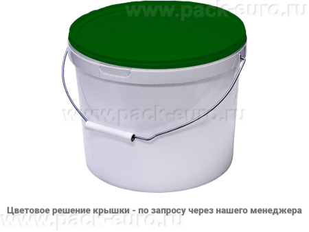 Ведро 11,5л круглое с крышкой с металлической ручкой (ПП), арт. ВП 11,5к бел, код: 15590, арт. ВП 11,5к бел
