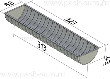 Секция форм для хлеба 6 Л Волнистая 323 x 88 x 43 одиночная с ручками