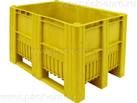 BoxPallet 1200х800х740 мм желтый сплошной, арт. C-Box 1208 S (740) желтый