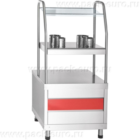 Прилавок для столовых приборов ПСПХ-70КМ, хлебница, 4 нерж. стакана (630 мм) кашир. арт. 21000002839