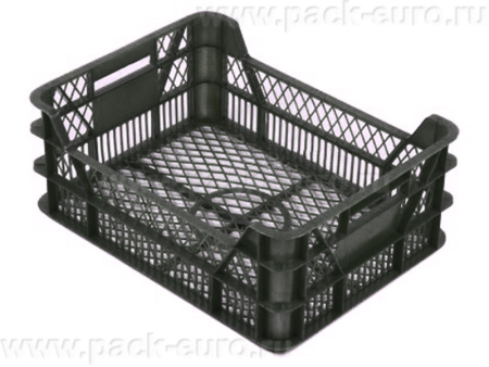 Ящик 400х300х155 перфорированный  чёрный, арт. 110-1