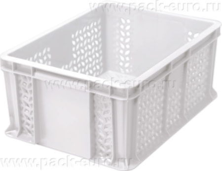 Ящик 400х300х180 мороз. перфорированный, с внешней ручкой  неокрашенный, арт. 702.01.02 м