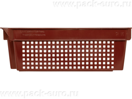 Ящик перфорированный 600×400×200, арт.: 102-У, объём 37, красный, код: 09228, арт. 102-У