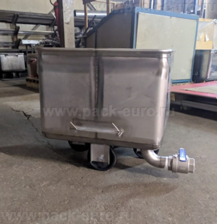 Тележка чан 200 л AISI 304 с краном DN50 2