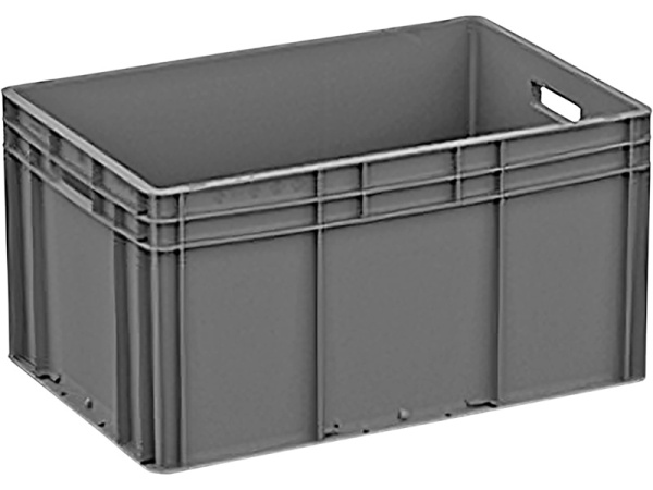 Ящик п/п 600х400х320 сплошной серый, гладкое дно, открытые ручки, арт. ЕС 6432.1 Ящик п/п 600х400х320 сплошной серый, гладкое дно, открытые ручки, арт. ЕС 6432.1