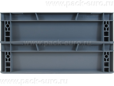 Ящик сплошной 400×300×120 мм, объем 14.4 л., арт.: SPK 4011, серый, код: 25243, арт. SPK 4011