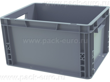 Ящик 400х300х270 сплошной, усиленное дно, серый, арт. SPK 4028