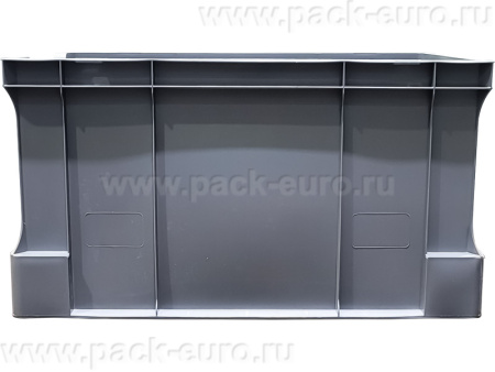 Ящик 600х400х330 сплошной, с вырезом, серый, код:27772, арт. SPK 4632 AV