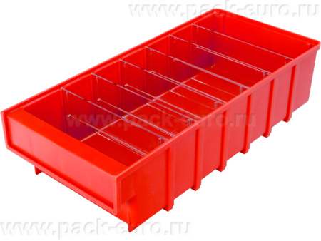 Ящик сплошной 400×185×100 мм, объем 7.4 л., арт.: 6003, красный, код: 10556, арт. 6003