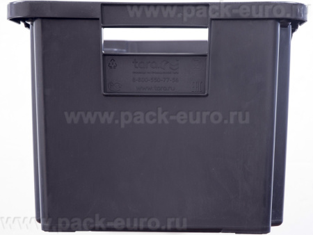 Ящик сплошной 600×400×300 мм, объем 52 л., арт.: 218-1, чёрный, код: 19564, арт. 218-1 ВС