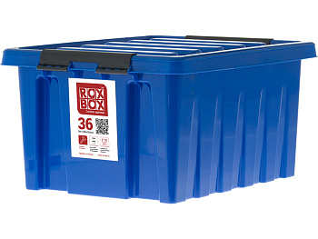 Ящик сплошной 500×390×250 мм, объем 36 л., арт.: Rox Box 36, синий, код: 18707, арт. Rox Box 36