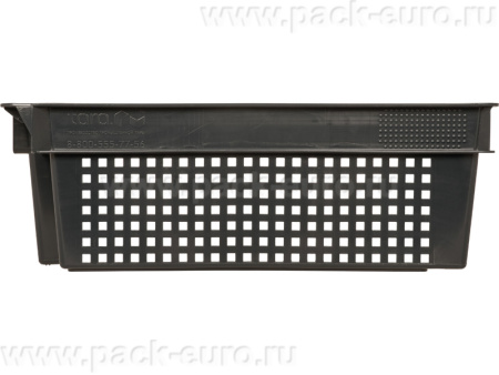 Ящик перфорированный 600×400×200, арт.: 102-1, объём 38, чёрный, код: 00346, арт. 102-1 ВС