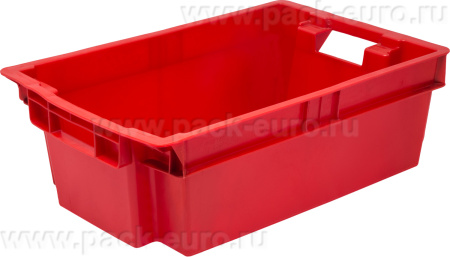 Ящик п/э 600х400х200 1,7кг. сплошной цв. красный, арт. 206 (1,7) мск