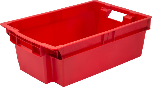 Ящик 600х400х200 сплошной с гладким дном, вес 1,7 кг  красный, арт. 206 гд