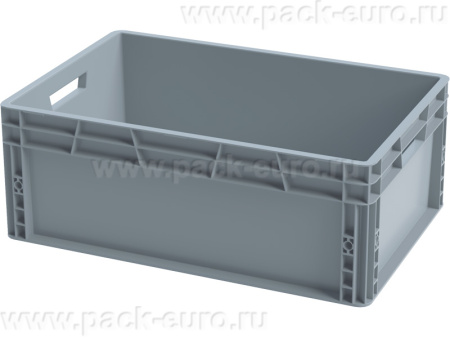 Ящик 600х400х220 сплошной, усиленное дно, серый, арт. SPK 6022