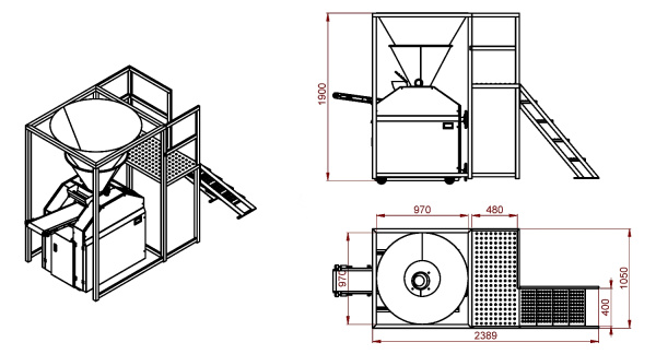 Предбункер для Тестоделитель вакуумно-поршневой автоматический Danler DV-2000 купить в компании Европактрейд