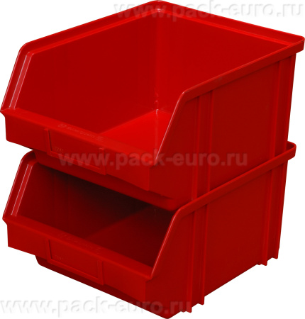 Ящик сплошной 290×230×150 мм, объем 10.01 л., арт.: 7962, красный, код: 00566, арт. 7962