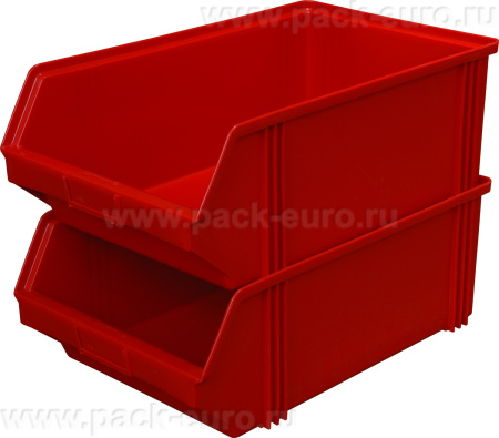 Ящик сплошной 500×310×183 мм, объем 28.37 л., арт.: 7965, красный, код: 00569, арт. 7965