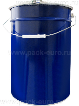Ведро металл 25л. с крышкой и обручем, с покрытием внутри синий, арт. ВМо 25с с покрытием (Б) 