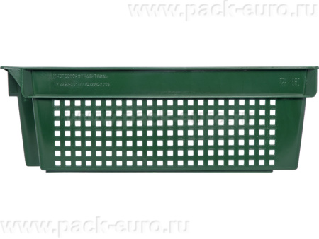 Ящик перфорированный 600×400×200, арт.: 102-У, объём 37, зелёный, код: 09230, арт. 102-У