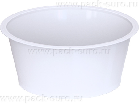 Контейнер 0,175л. круглый, под запайку, с белой крышкой белый, арт. КН-22 белый
