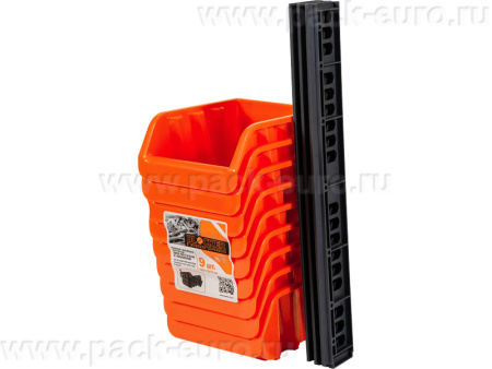 Ящик п/п 160х115х75 для метизов, комплект, из 9 шт. цв. оранжевый(оранжевый), арт. 9001 К