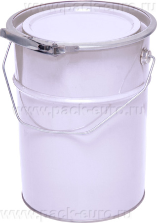 Ведро металл 5л. с крышкой и обручем, с покрытием внутри белый, арт. ВМо 5б с покрытием 