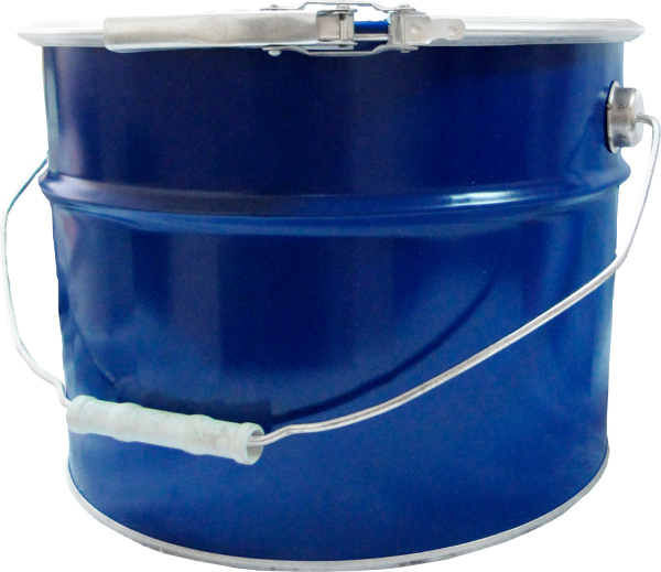 Ведро металл 10л. с крышкой и обручем, с покрытием внутри  синий, арт. ВМо 10с с покрытием 