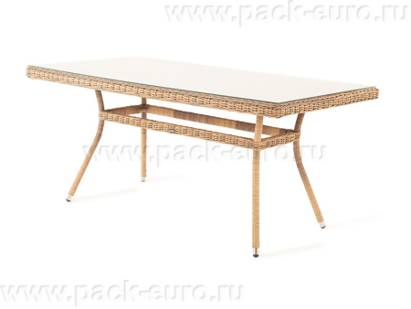 "Латте" плетеный стол из искусственного ротанга 160х90см, цвет соломенный от компании Европактрейд