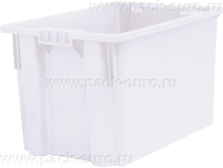 Ящик п/э 600х400х350 сплошной цв. серый(натуральный), арт. 603 ГД м